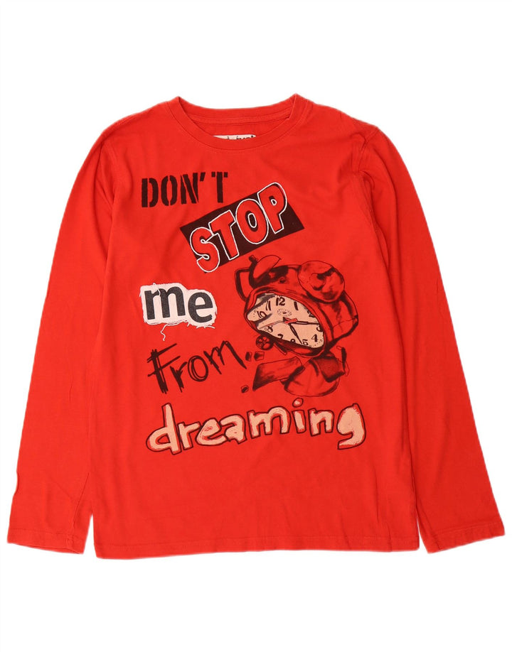 Desigual Top gráfico menino manga comprida 13-14 anos algodão vermelho