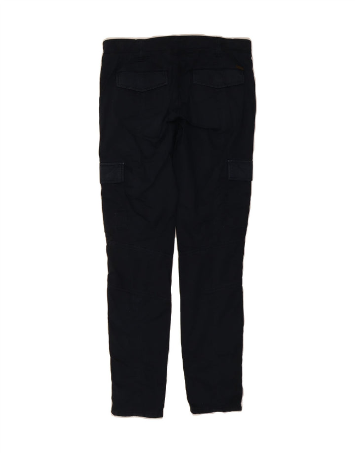 WOOLRICH Womens Slim Fit Cargo Trousers W28 L29 Navy Blue Cotton Vintage Woolrich and Second-Hand Woolrich from Messina Hembry 