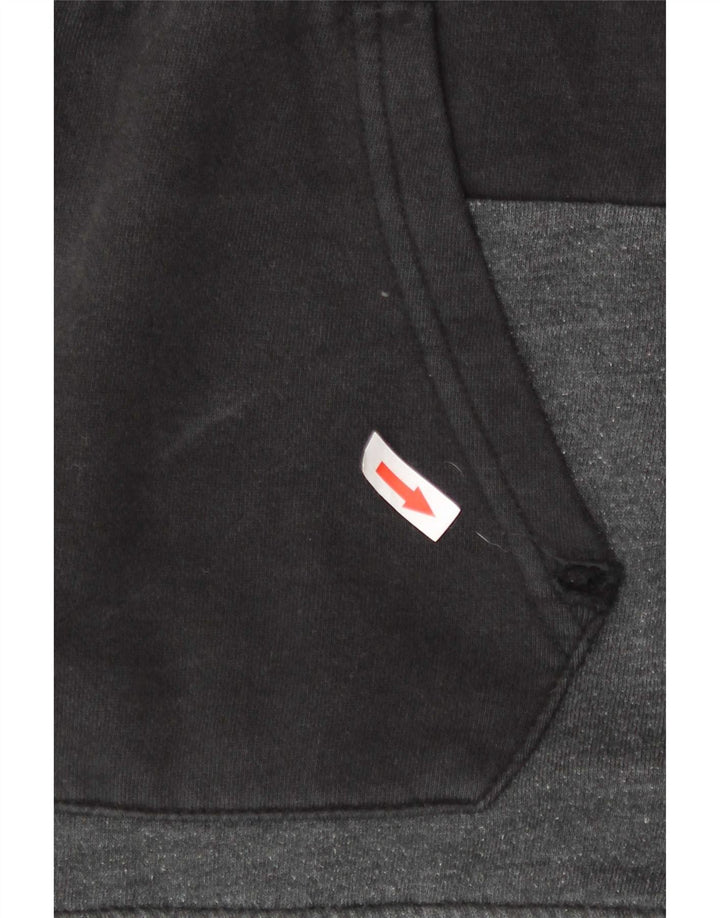 Suéter masculino com capuz e zíper Volcom grande bloco colorido preto