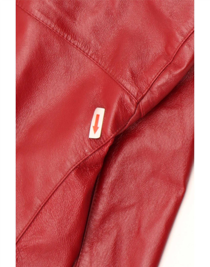 Jaqueta de couro feminina HELLINE UK 12 couro vermelho médio