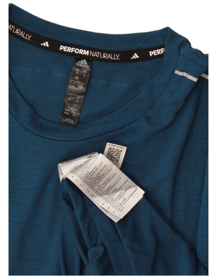 Adidas Mens Aeroready Camiseta Top Médio Azul Poliéster
