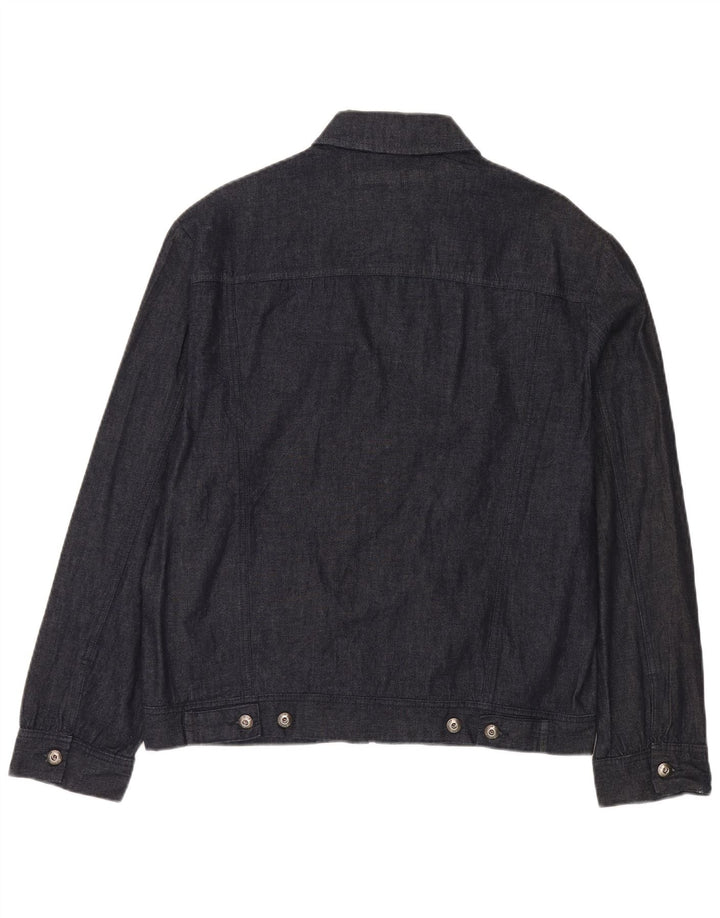Jaqueta bomber jeans masculina French Connection Reino Unido 40 algodão azul marinho grande