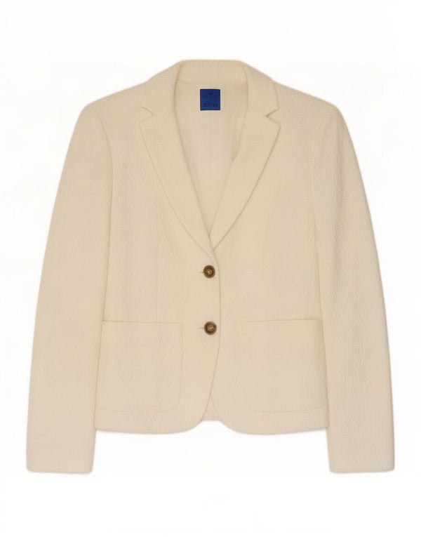 Jaqueta blazer feminina Joop com 2 botões EU 38 médio off white viscose geométrica