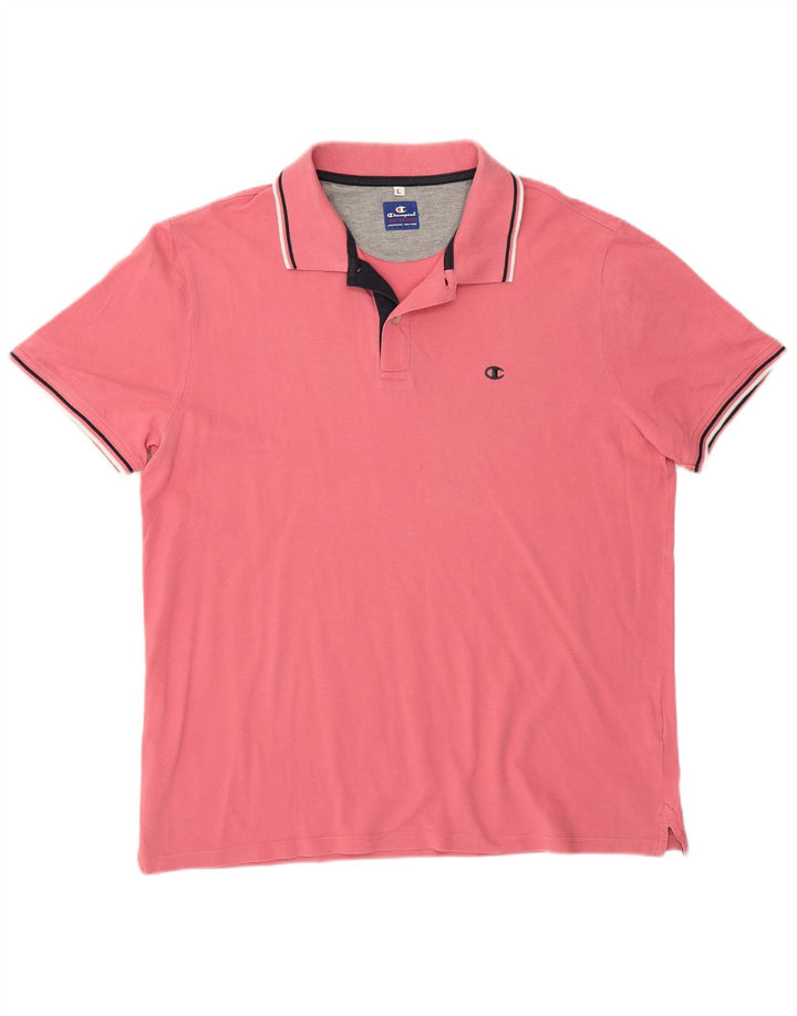 Camisa polo masculina Champion grande algodão rosa