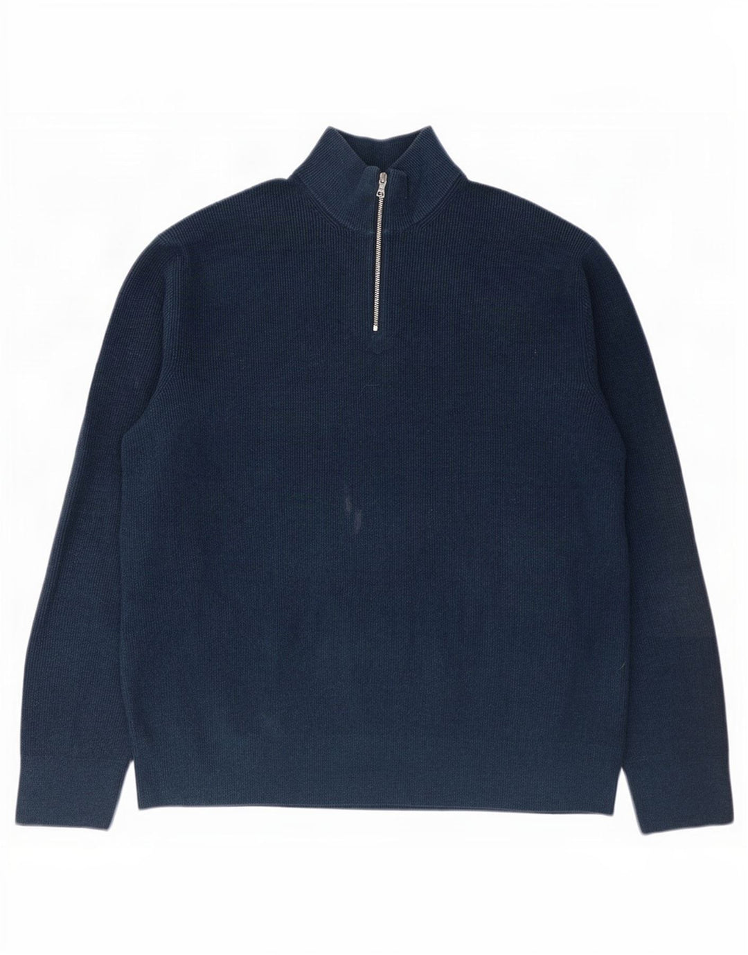 Suéter masculino Marks & Spencer com zíper e gola 3XL poliéster azul marinho