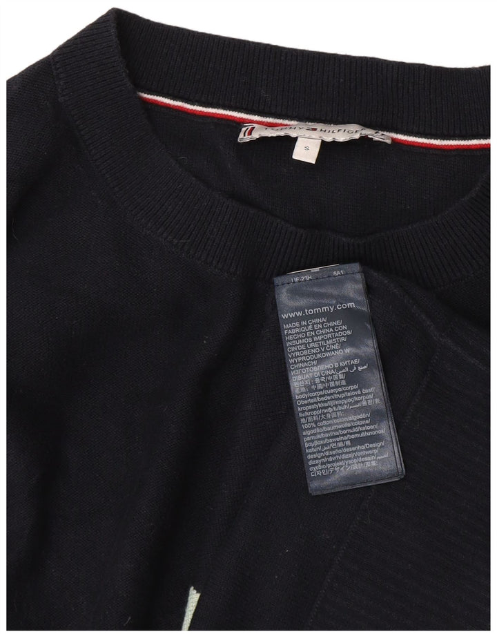 Tommy Hilfiger Suéter feminino com gola canoa e gola alta Reino Unido 10 pequeno azul marinho