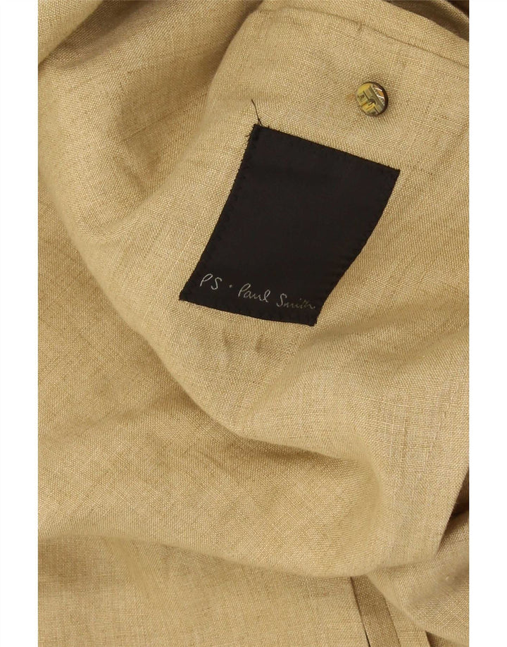 Jaqueta blazer masculina de 3 botões Paul Smith Reino Unido 44 2XL linho bege