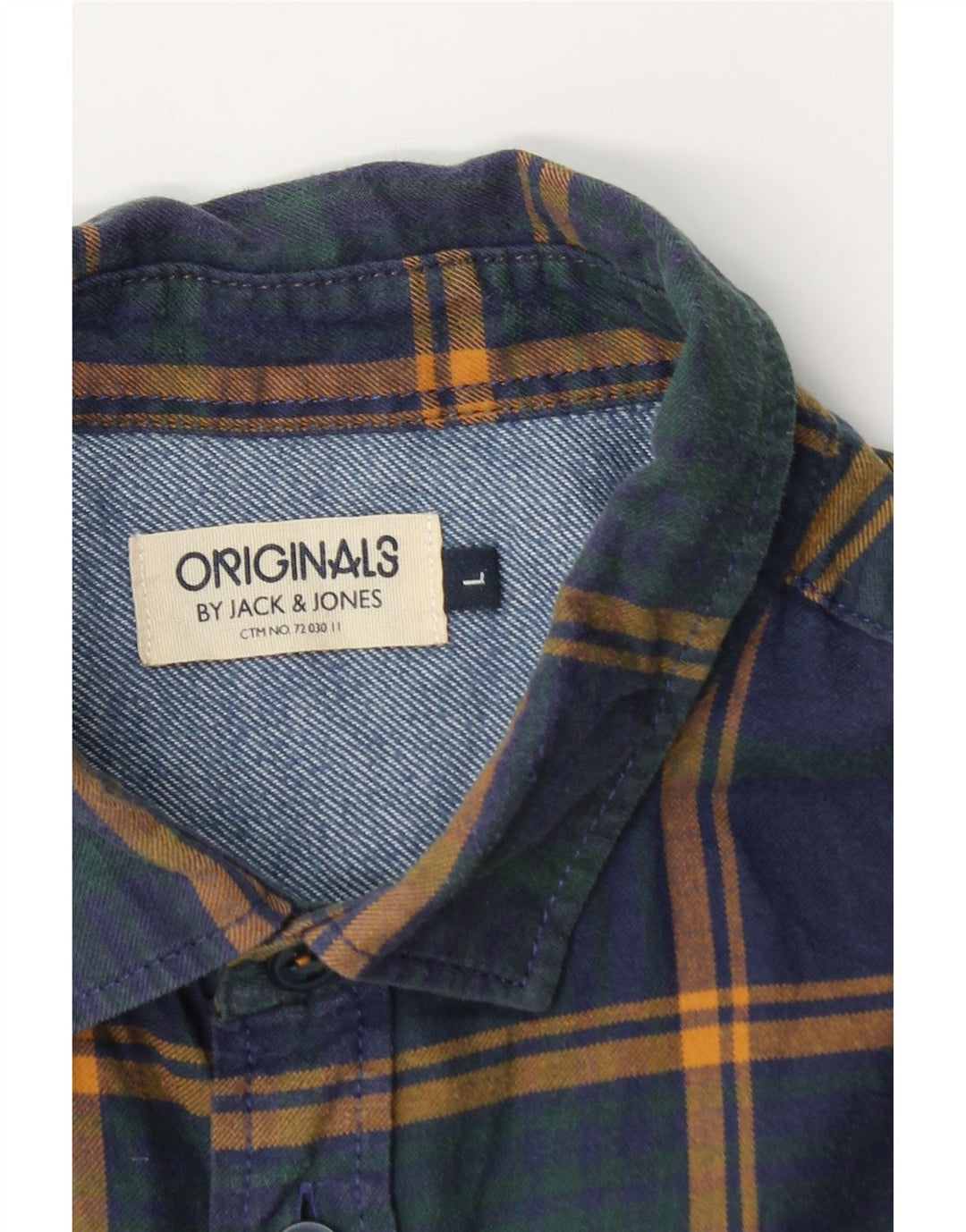 Camisa masculina de flanela Jack & Jones grande xadrez azul marinho