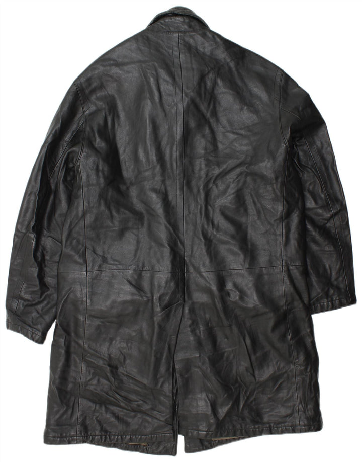 Casaco de couro masculino Pal Zileri IT 52 XL couro preto