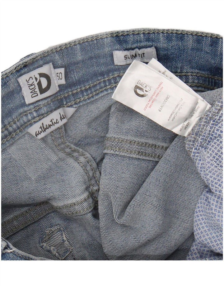 DACK'S Jeans Slim Masculino IT 50 Grande W34 L31 Azul Algodão