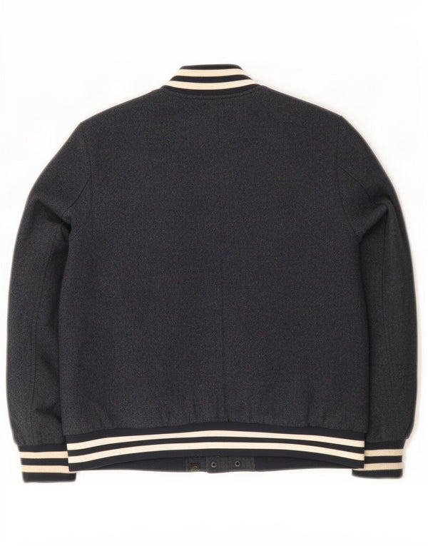 Jaqueta Varsity Feminina Superdry Reino Unido 16 Grande Lã Azul Marinho