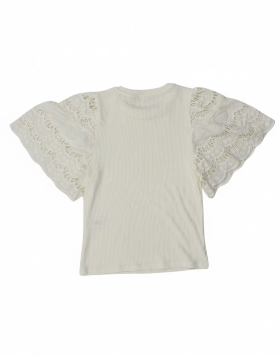 Zara blusa feminina cropped asa de morcego top UK 8 pequena viscose branca