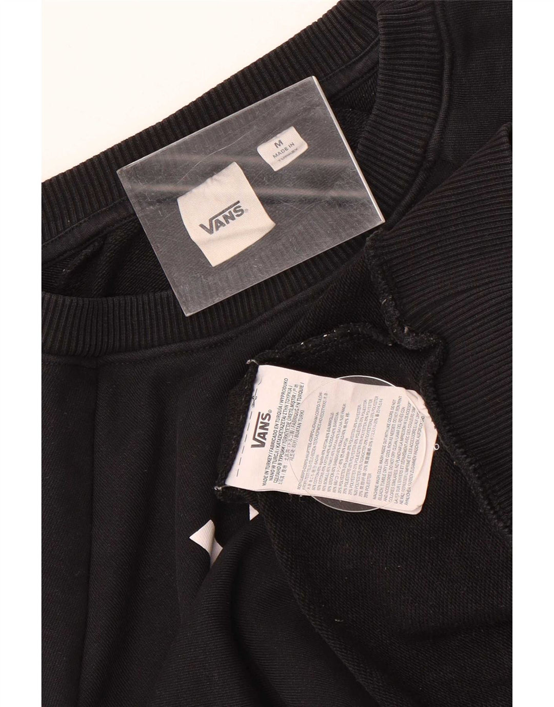 Vans feminino gráfico moletom jumper UK 14 médio preto algodão