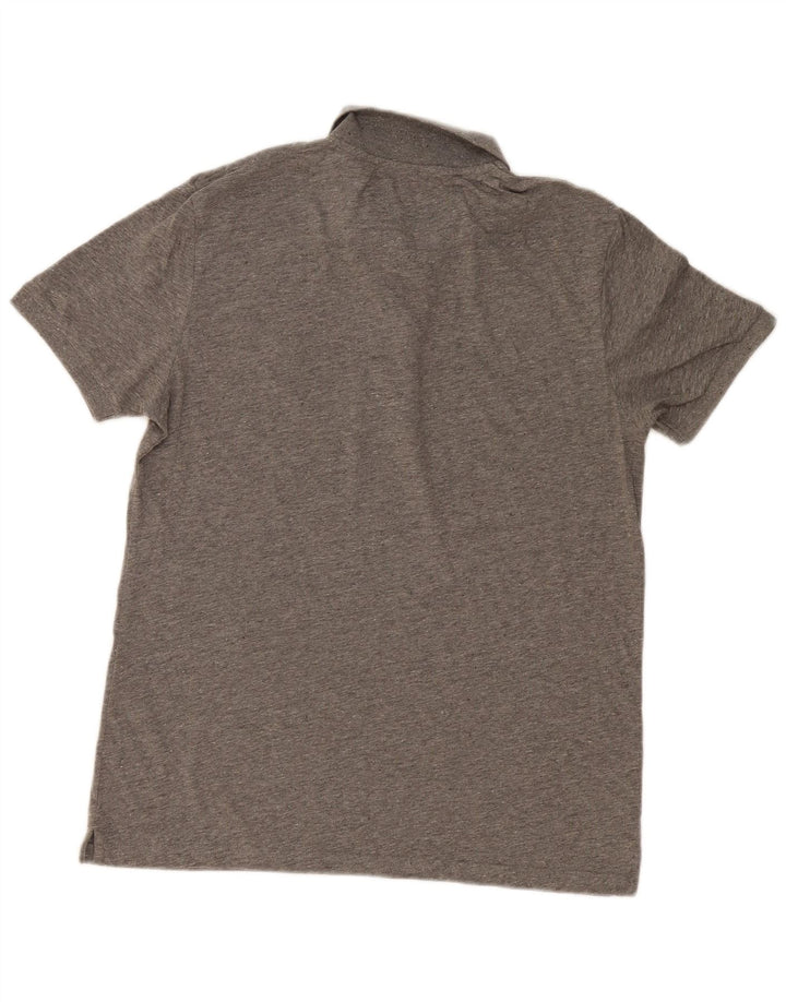 Camisa polo masculina LYLE & SCOTT algodão manchado cinza médio