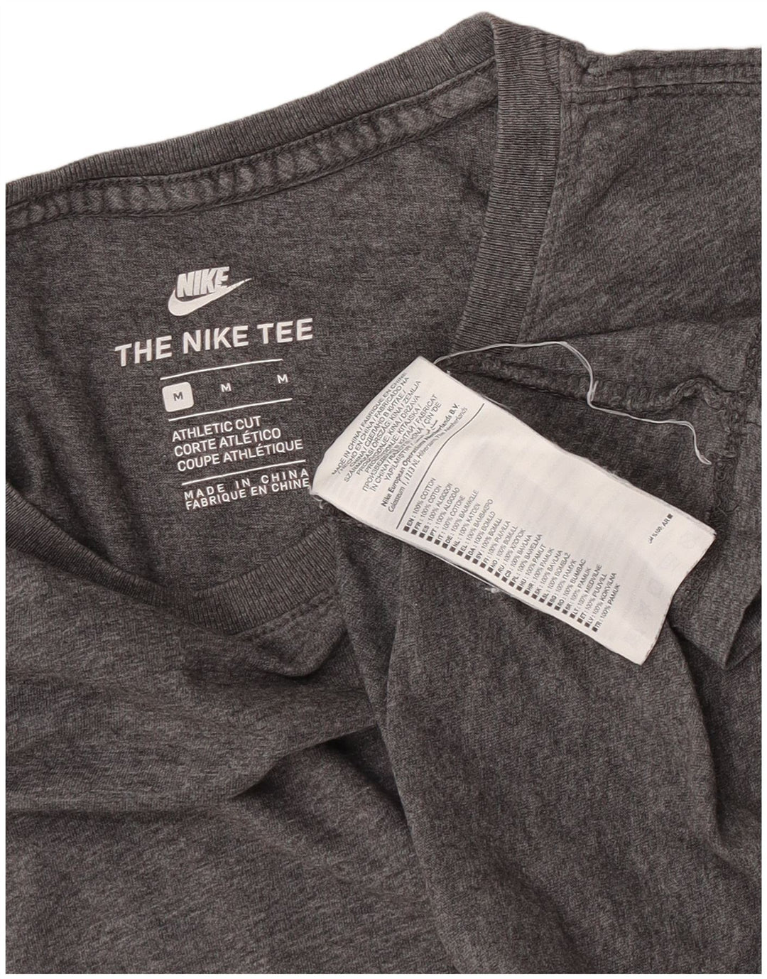 Camiseta masculina Nike Top cinza médio algodão