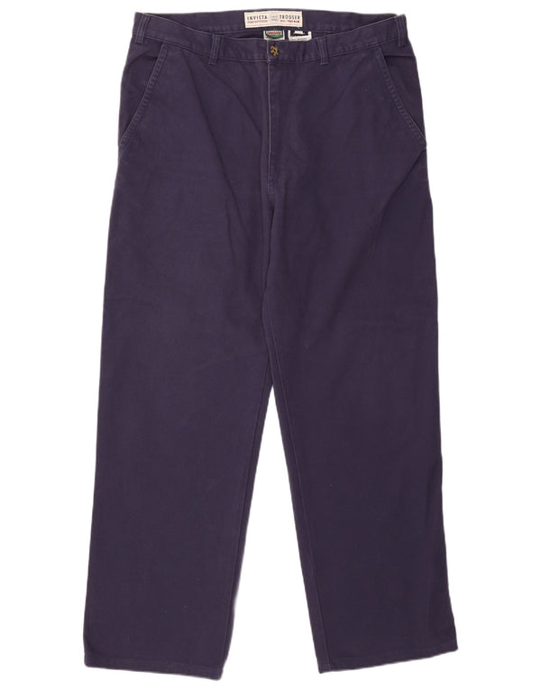 Calça chino reta masculina Invicta IT 54 2XL W36 L30 algodão azul marinho