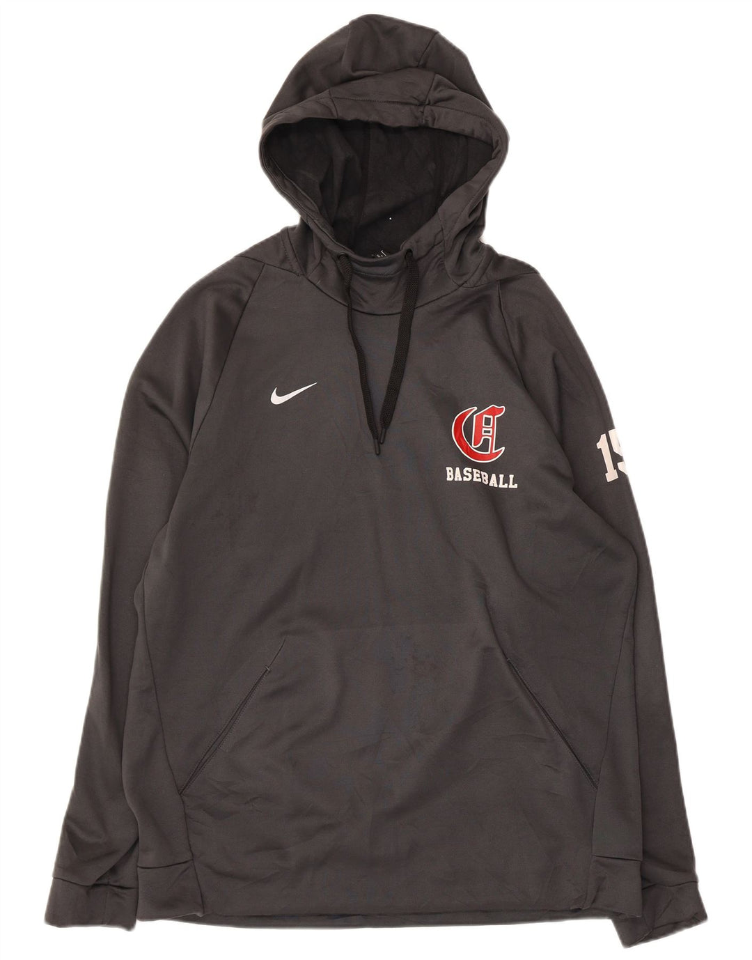 NIKE Masculino Baseball Graphic Hoodie Jumper Grande Cinza Poliéster