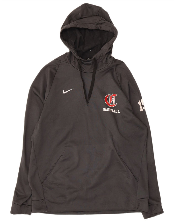 NIKE Masculino Baseball Graphic Hoodie Jumper Grande Cinza Poliéster