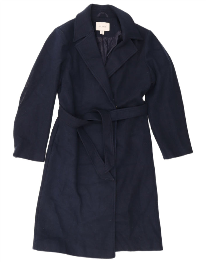Sobretudo feminino Coast UK 8 pequeno poliéster azul marinho