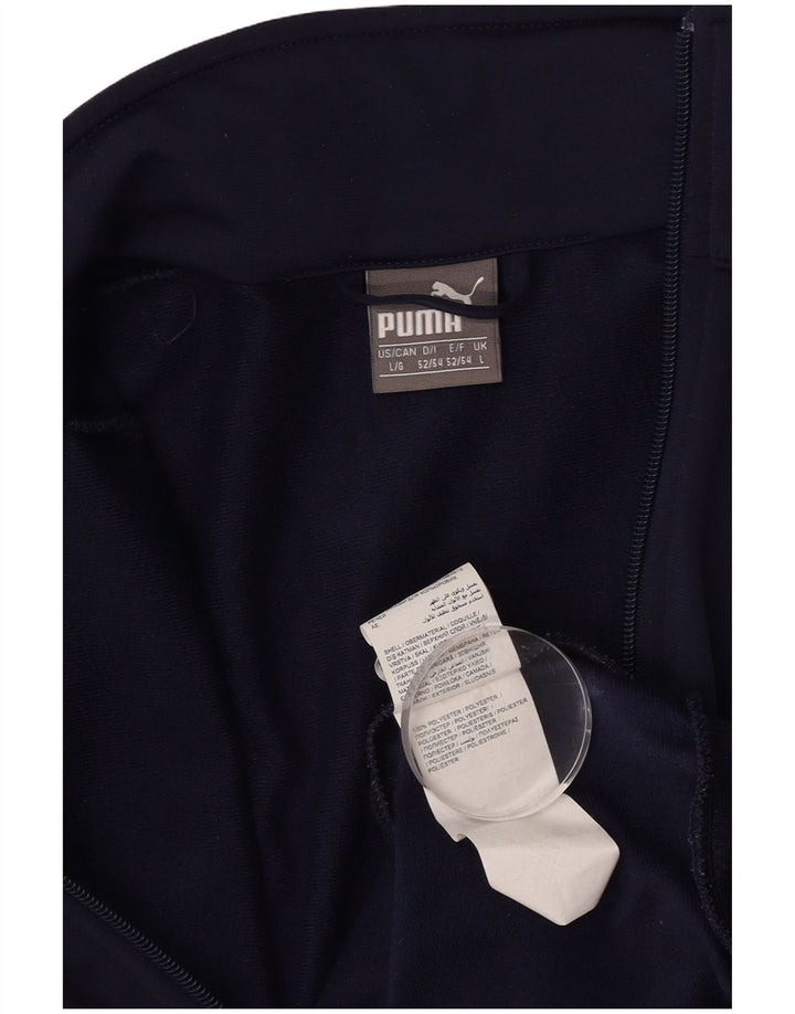 PUMA Mens Graphic Tracksuit Top Jaqueta Grande Poliéster Azul Marinho