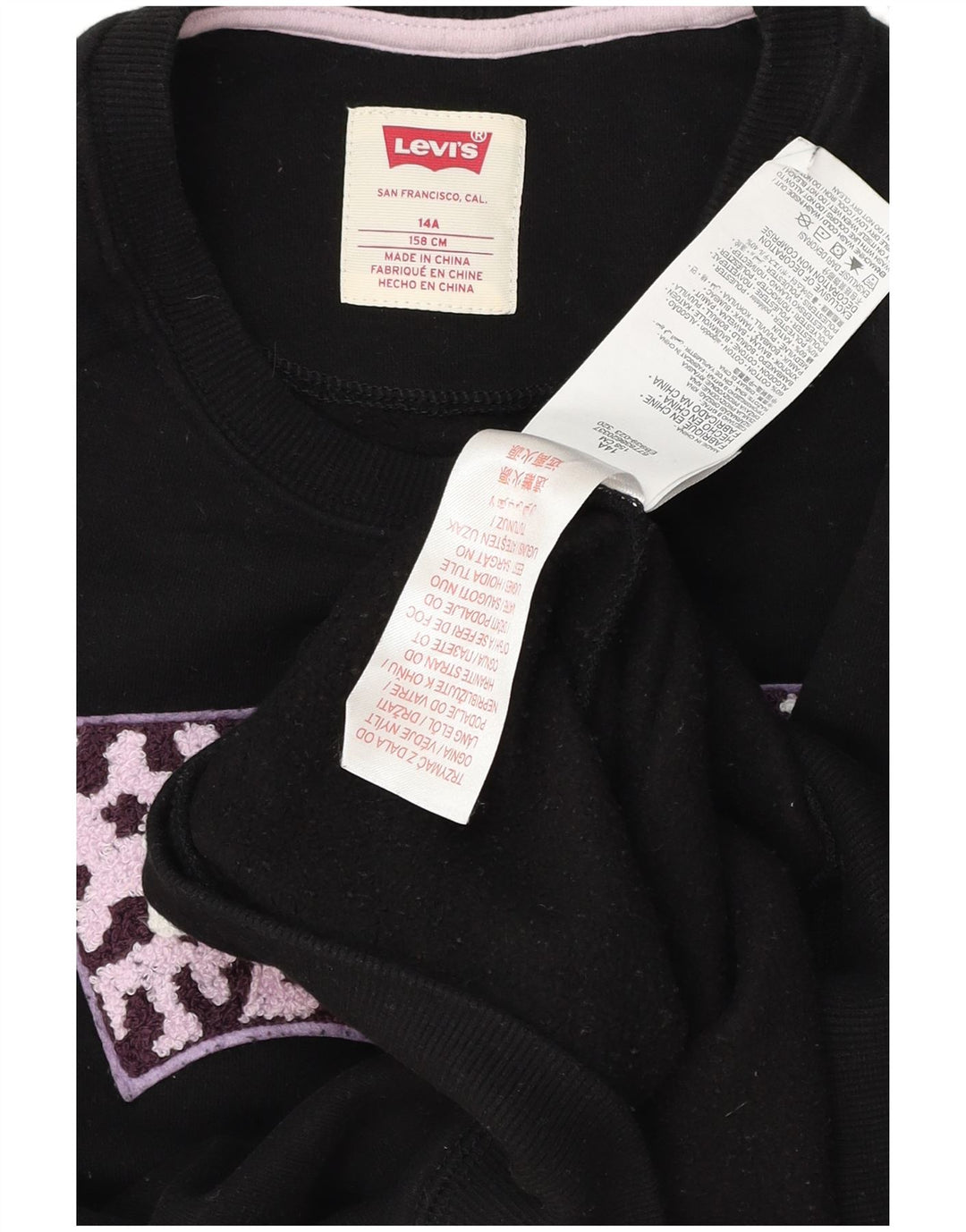Moletom gráfico feminino LEVI'S 13-14 anos algodão preto