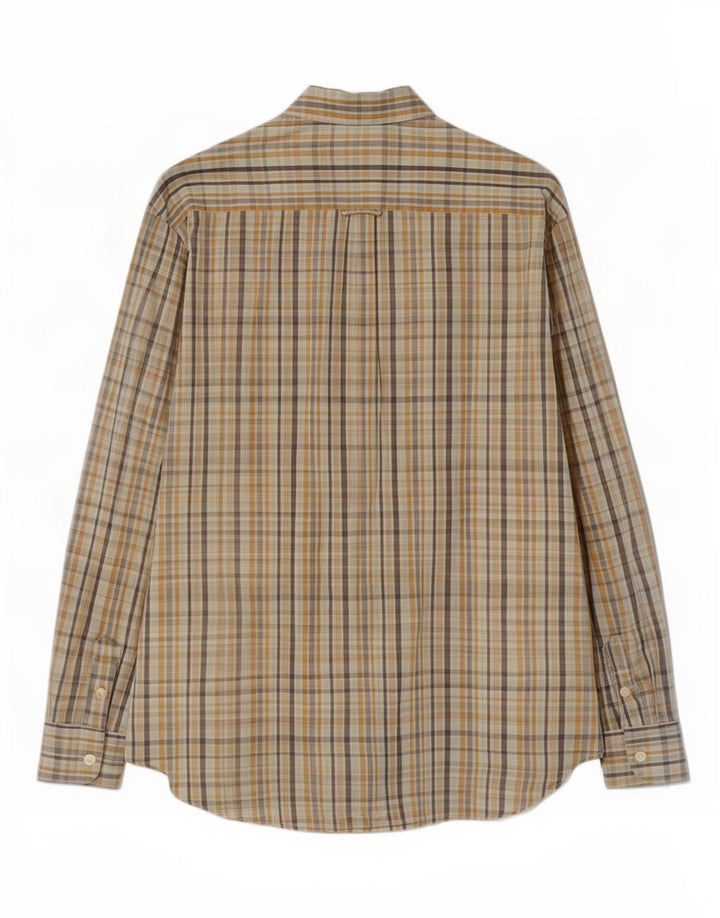 Camisa masculina Barbour grande xadrez bege