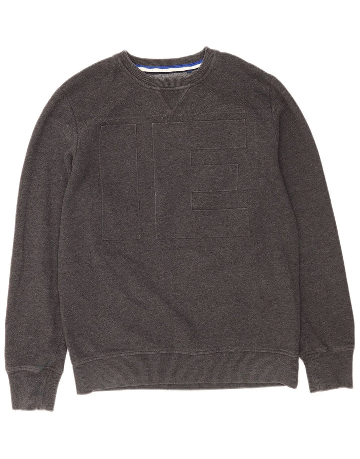 Superdry moletom gráfico masculino jumper grande algodão cinza