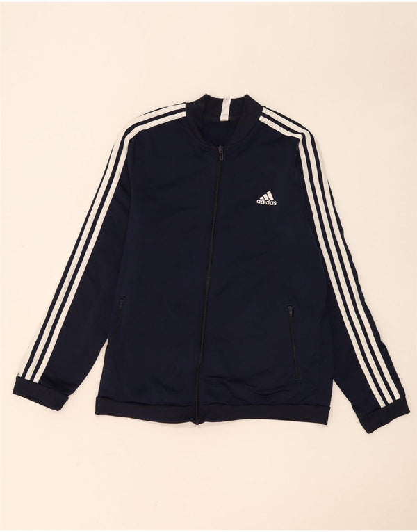 Adidas Womens Tracksuit Top Jacket UK 20/22 XL Azul Marinho Poliéster