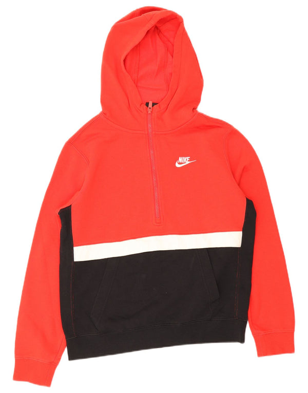 Jumper com capuz Nike Boys Zip Neck 13-14 anos XL vermelho colorblock