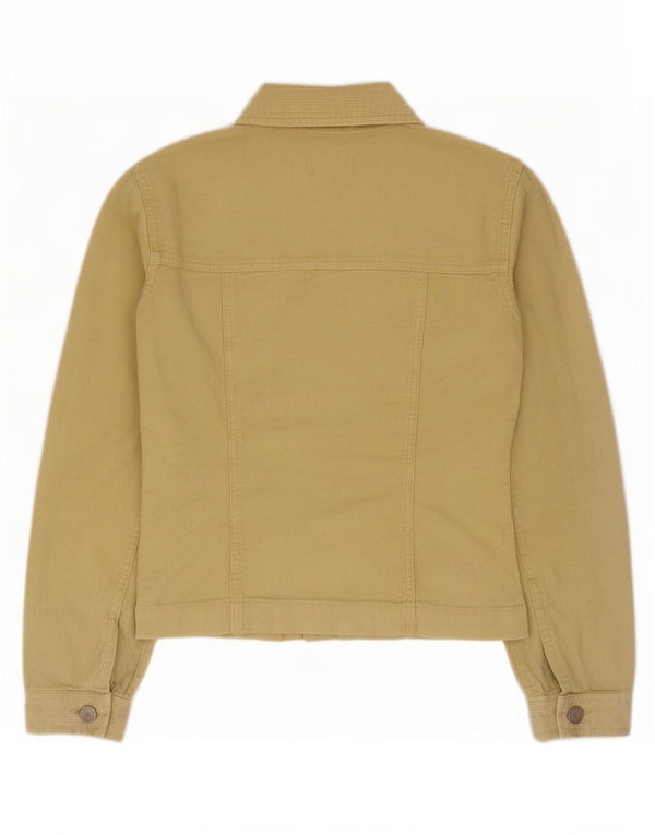 Jaqueta feminina de veludo Oasis UK 12 algodão amarelo médio