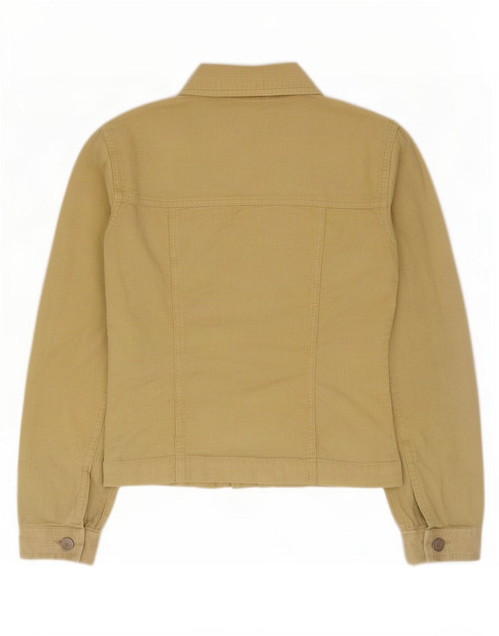 Jaqueta feminina de veludo Oasis UK 12 algodão amarelo médio