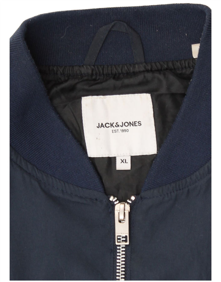 Jaqueta bomber masculina Jack & Jones Reino Unido 42 XL azul marinho