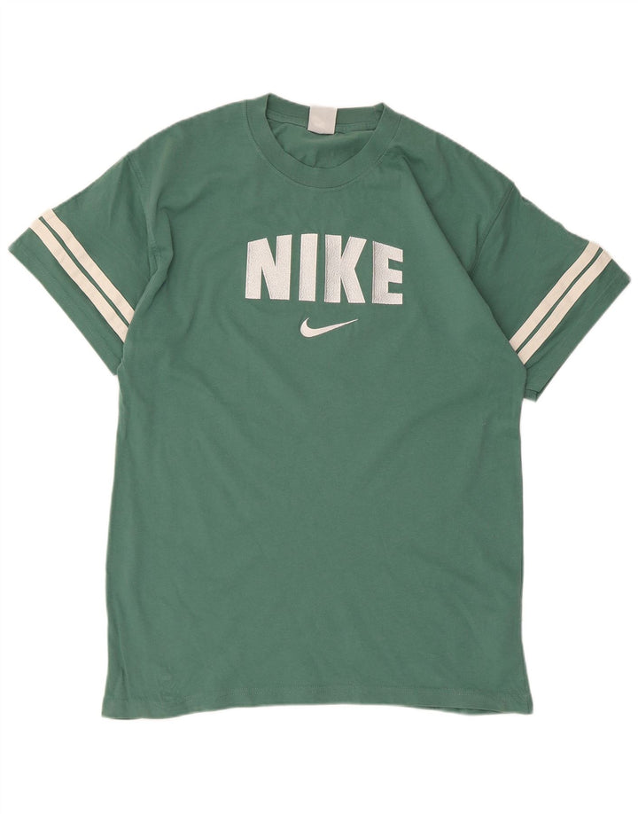 Camiseta gráfica masculina Nike Top médio verde colorblock algodão