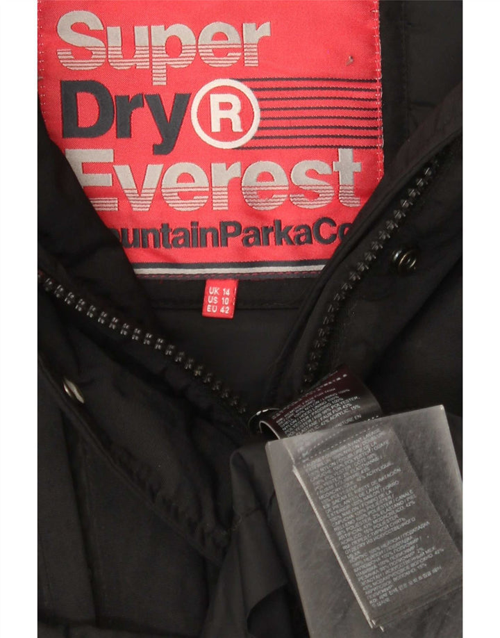 Jaqueta Parka Feminina Superdry com Capuz Reino Unido 14 Grande Nylon Preto