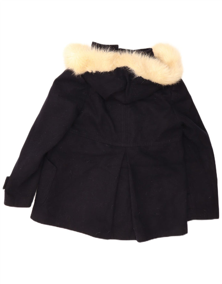 Jaqueta feminina com capuz Topshop UK 12 azul marinho médio
