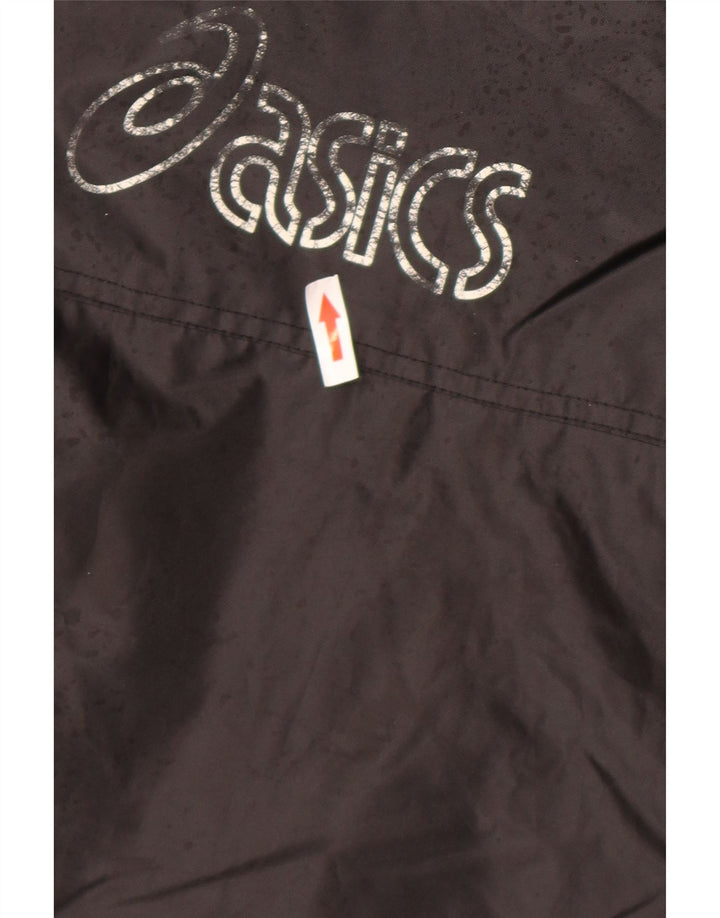 Jaqueta corta-vento masculina Asics Graphic UK 40 grande poliéster preto