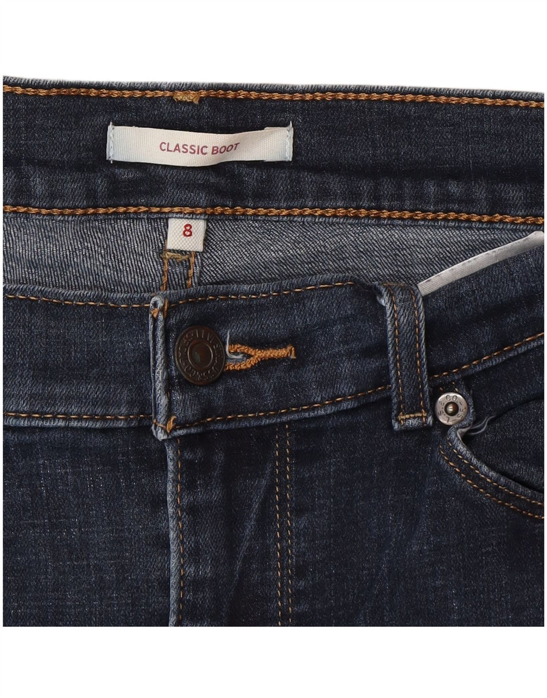 Jeans feminino clássico bootcut Levi's US 8 médio W29 L32 azul
