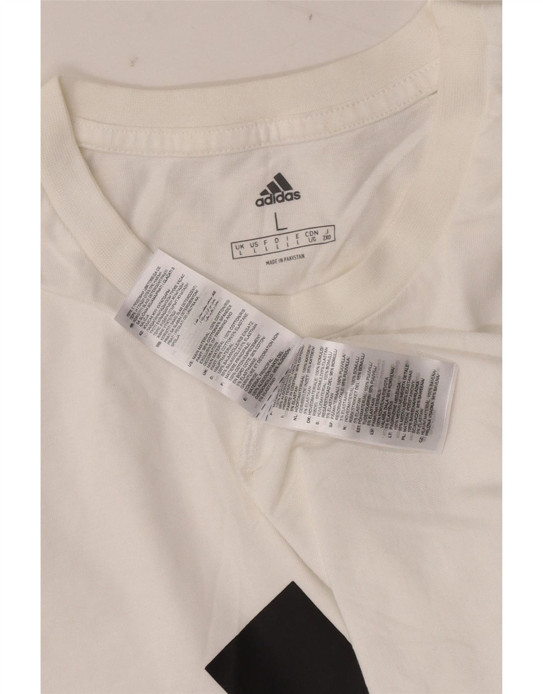 ADIDAS Mens Graphic T-Shirt Top Grande Algodão Branco