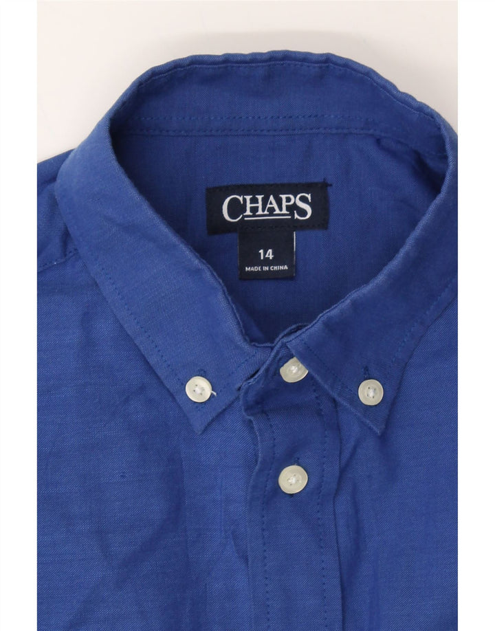 CHAPS Boys Shirt 13-14 Years Blue Cotton Vintage Chaps and Second-Hand Chaps from Messina Hembry 