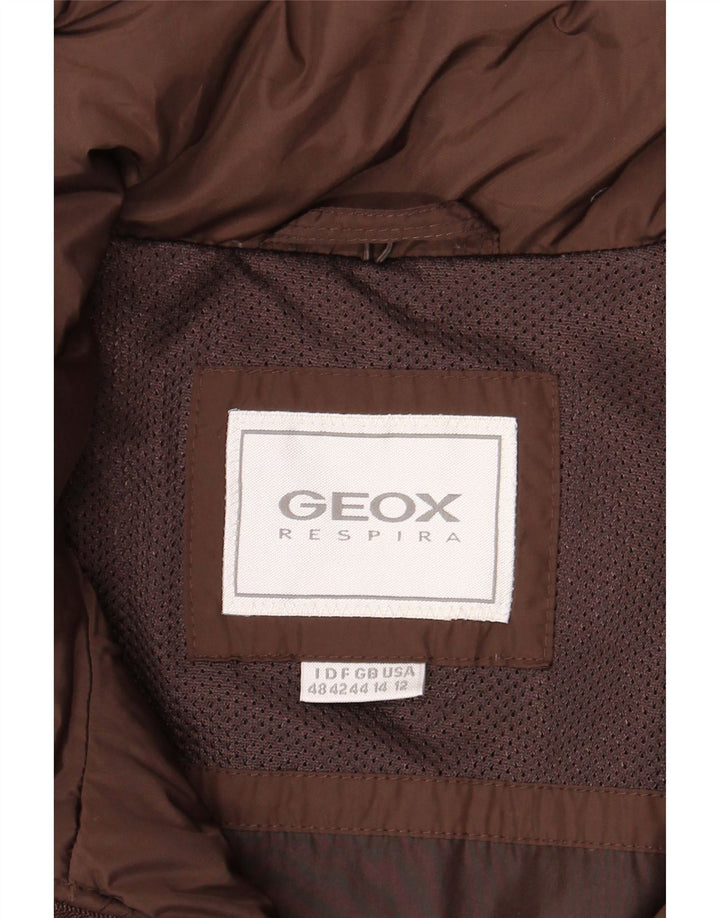 Casaco acolchoado respiratório feminino GEOX Reino Unido 14 grande marrom