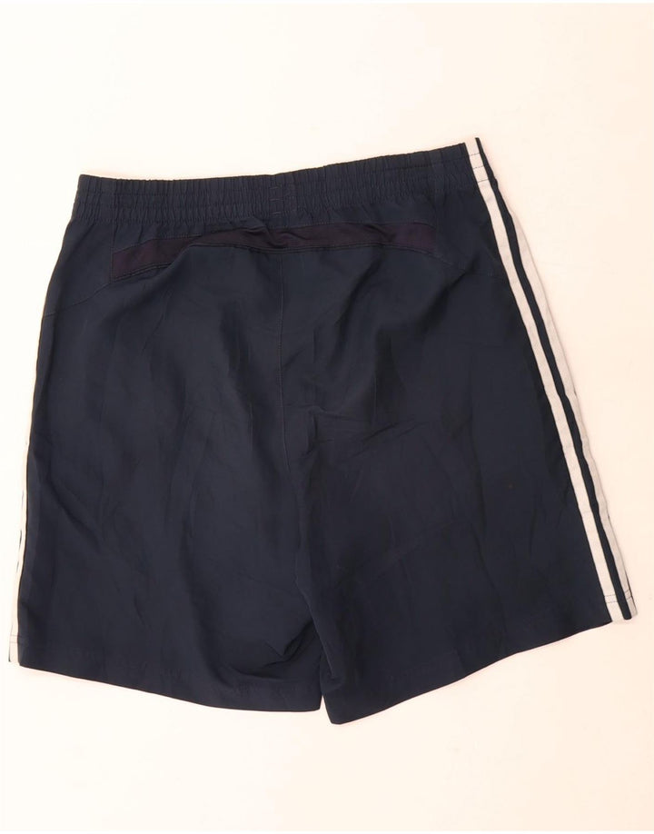 Shorts esportivos masculinos Adidas pequenos poliéster azul marinho
