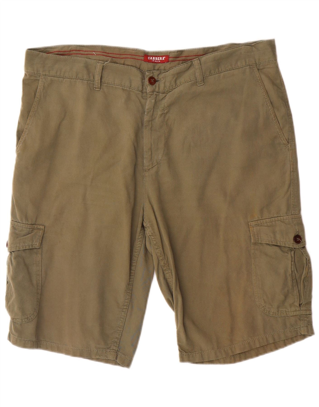 Shorts cargo masculino Carrera W36 grande algodão cáqui