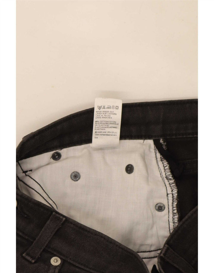 Calça jeans reta feminina Marks & Spencer UK 12 médio W28 L25 preta