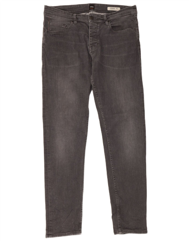 Hugo Boss Calça jeans masculina cônica W32 L31 cinza