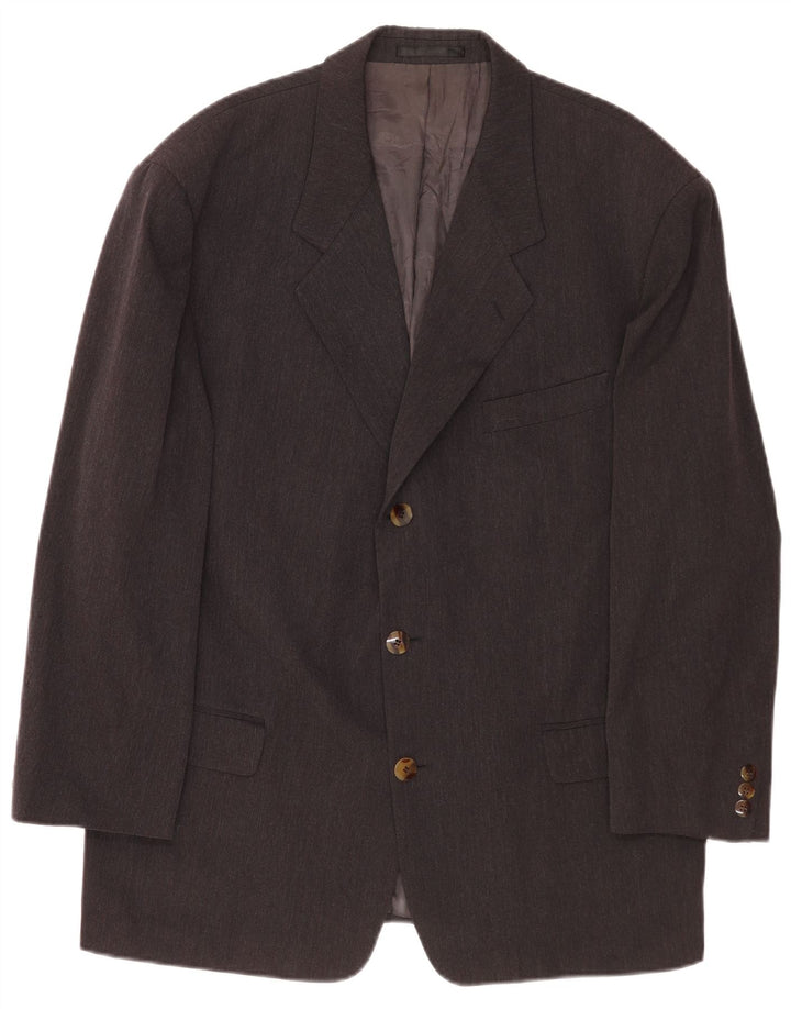 Jaqueta Blazer Masculina Hugo Boss com 3 Botões EU 54 2XL Lã Virgem Cinza