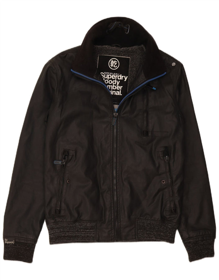 Jaqueta corta-vento masculina Superdry Bomber UK 38 médio preto nylon