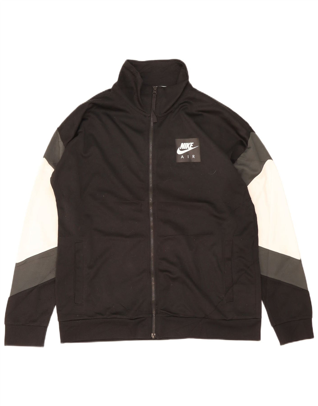 NIKE Mens Graphic Tracksuit Top Jacket Grande Preto Colorblock Poliéster