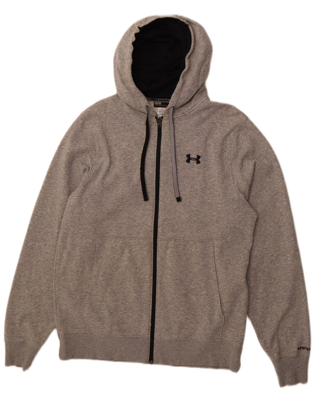 Suéter masculino com capuz e zíper UNDER ARMOUR algodão cinza médio