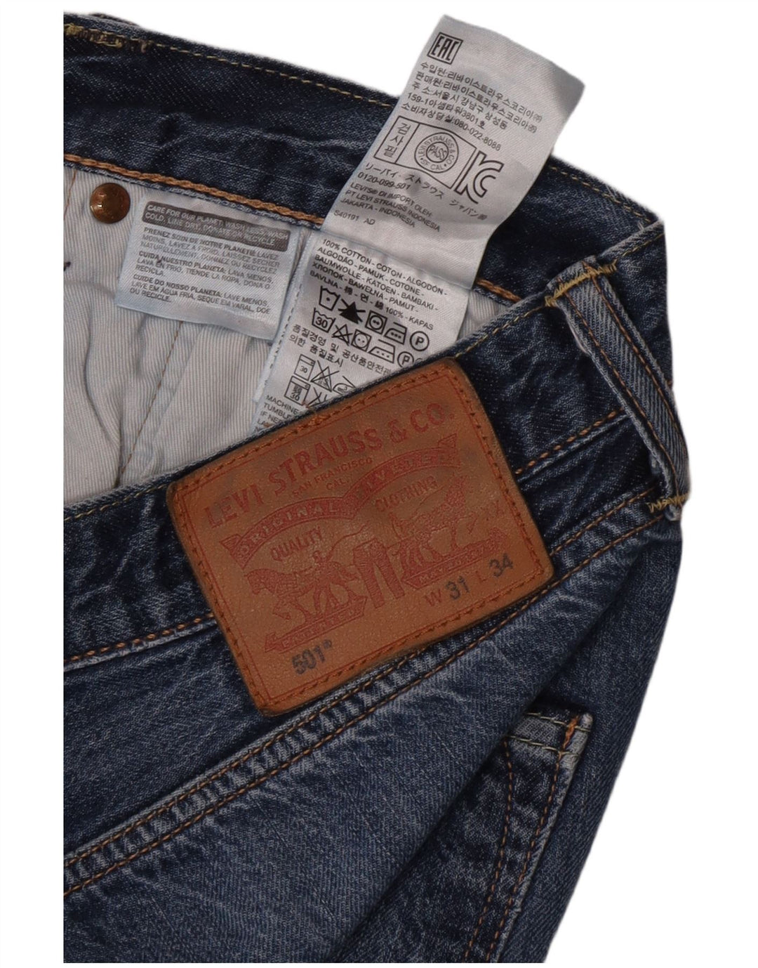 Jeans Levis 501 Straight Masculino W31 L34 Azul