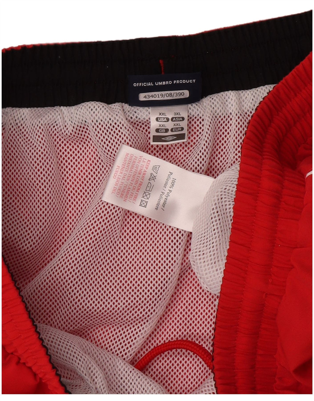 Shorts esportivos gráficos masculinos da Umbro 2XL poliéster vermelho